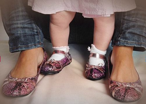 mom and baby matching shoes
